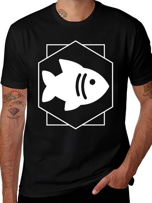 Fish Graphic Tee - Hexagon Design