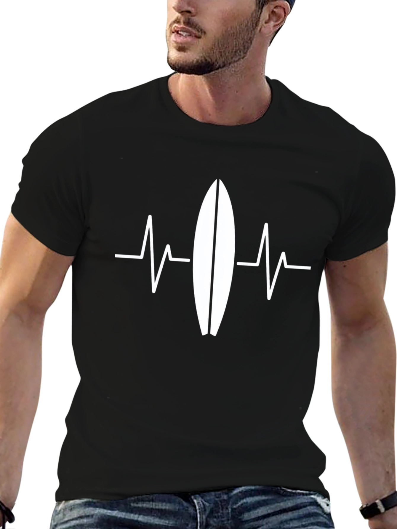 Surfing Heartbeat Graphic T-Shirt