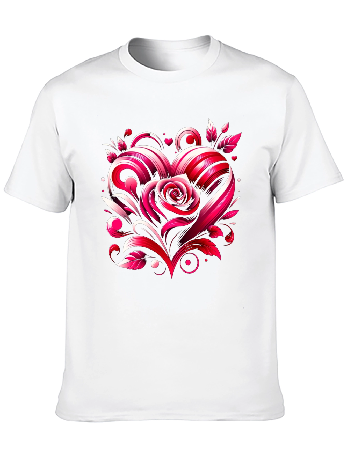 Heart Rose Graphic Tee - Valentines Day Shirt