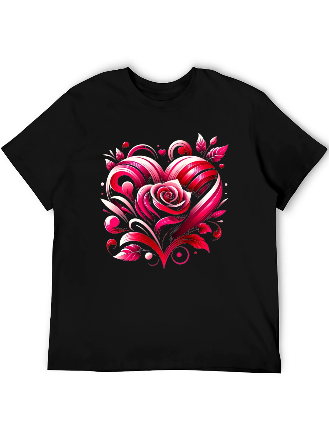 Heart Rose Graphic Tee - Valentines Day Shirt