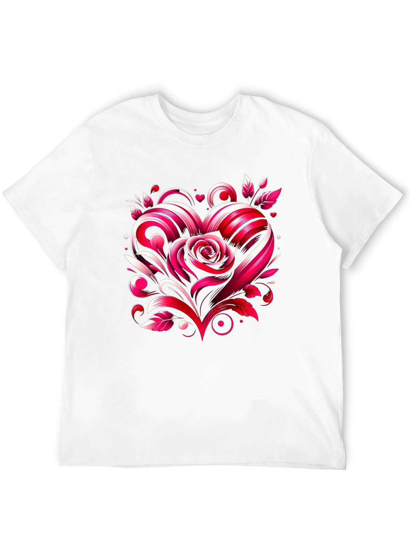 Heart Rose Graphic Tee - Valentines Day Shirt