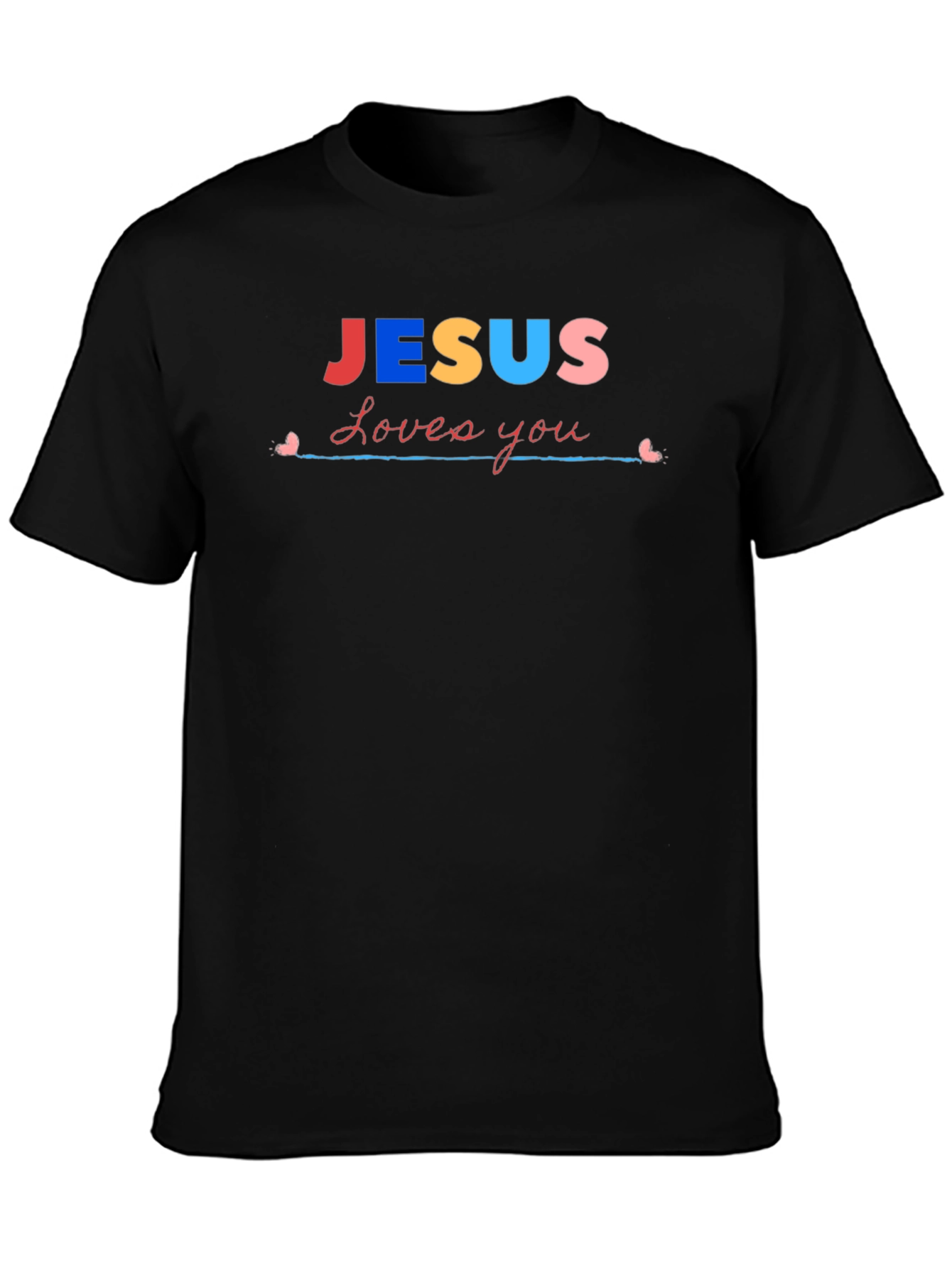 Jesus Loves You Graphic T-Shirt - Black