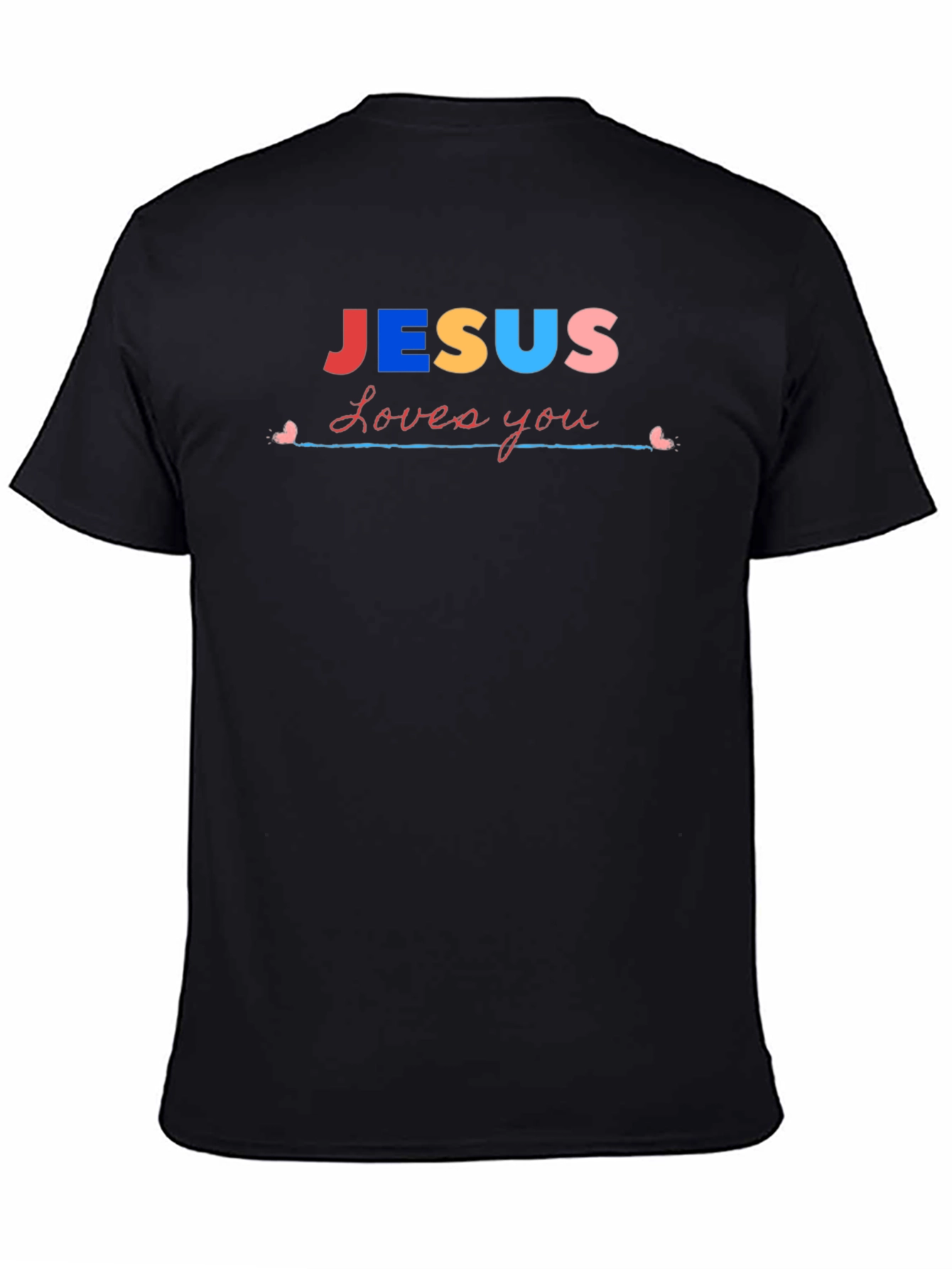 Jesus Loves You Graphic T-Shirt - Black