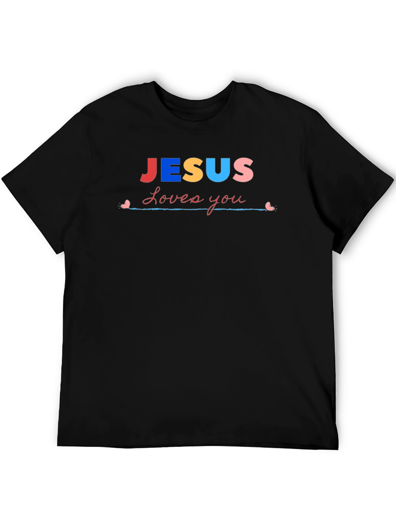 Jesus Loves You Graphic T-Shirt - Black