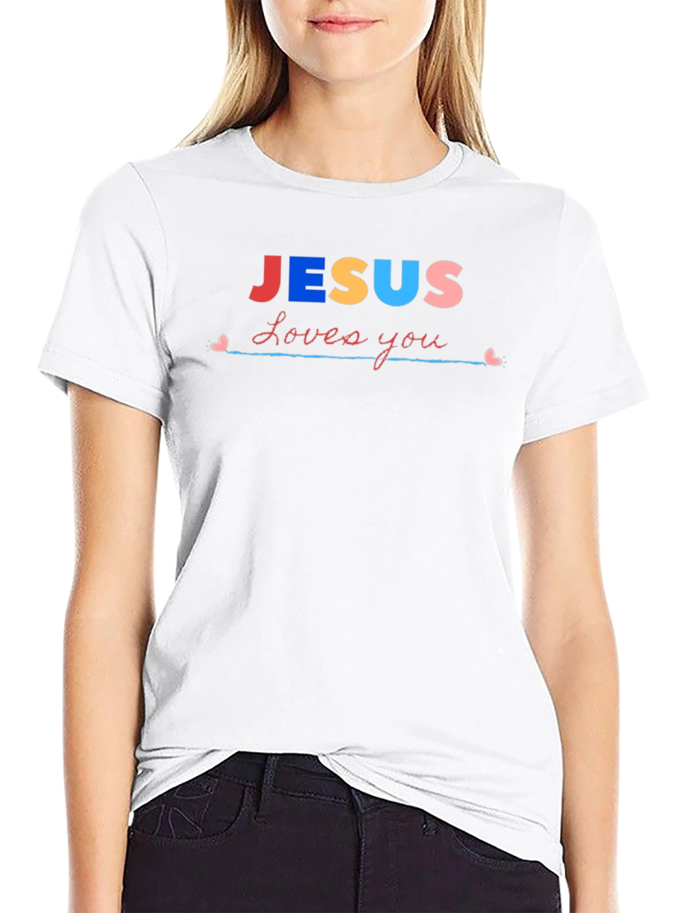 Jesus Loves You Graphic T-Shirt - Black