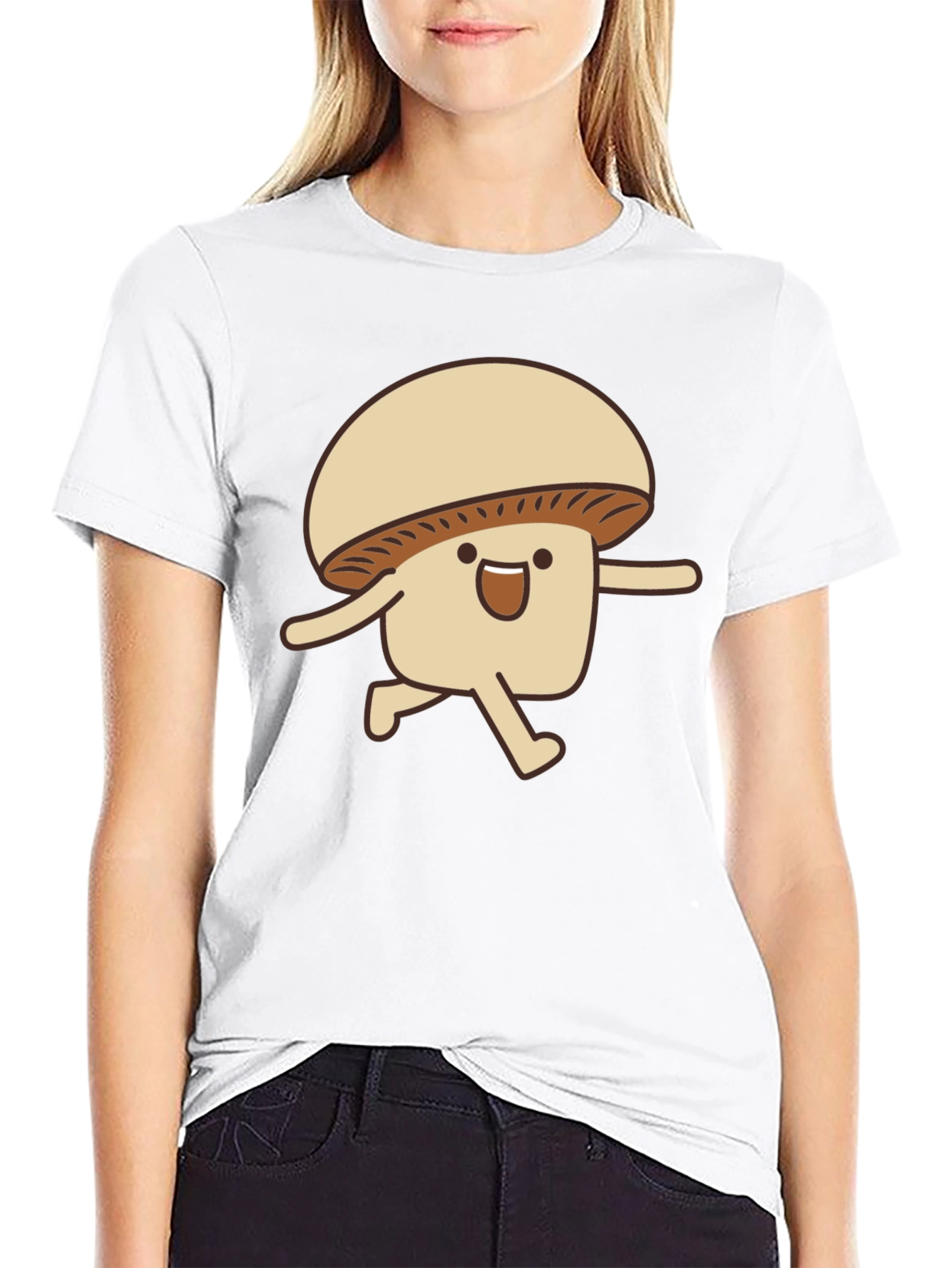 Funny Mushroom Run T-Shirt - Black