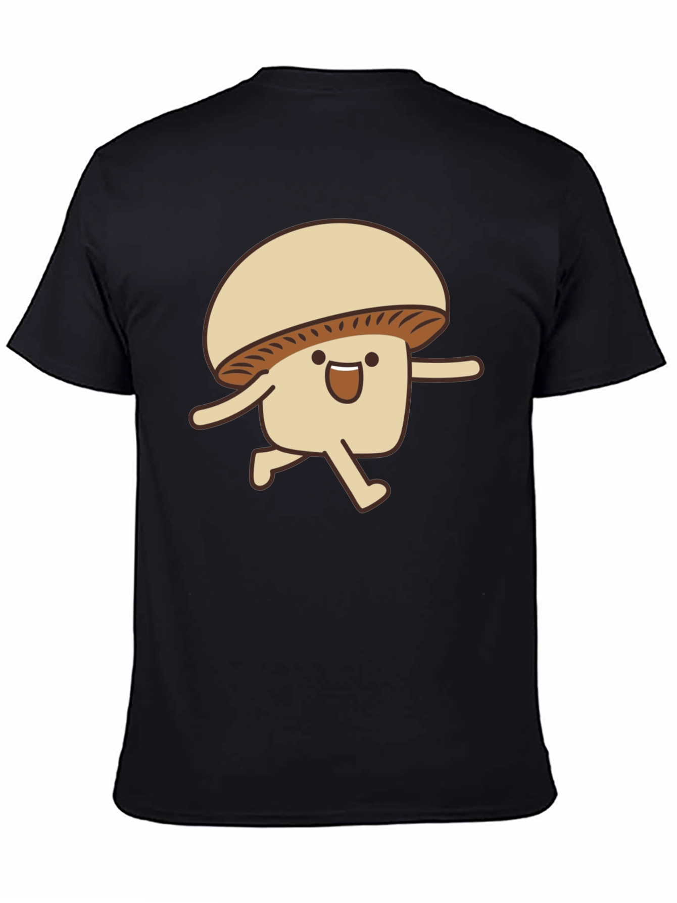 Funny Mushroom Run T-Shirt - Black