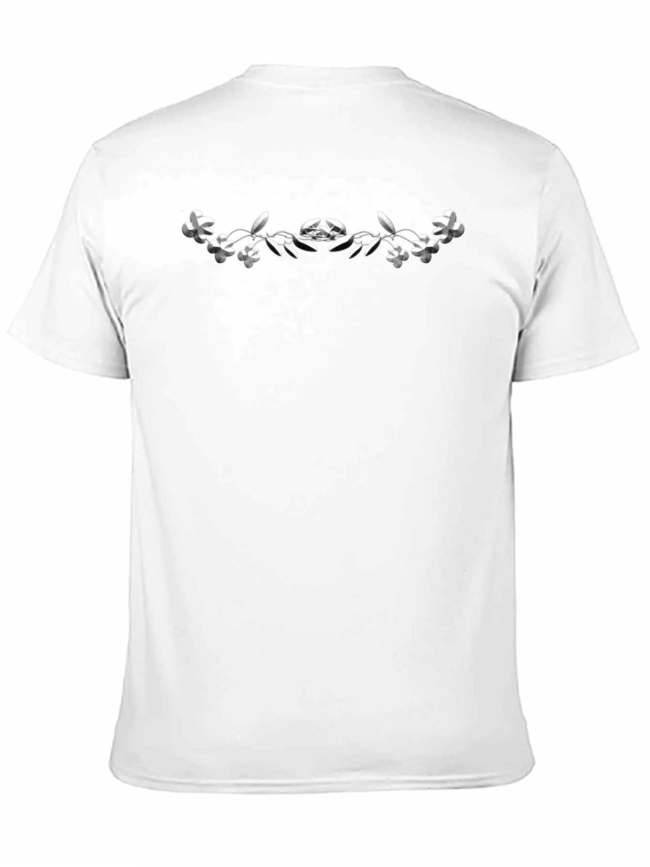 Mens Black Graphic Tee: Floral Vine