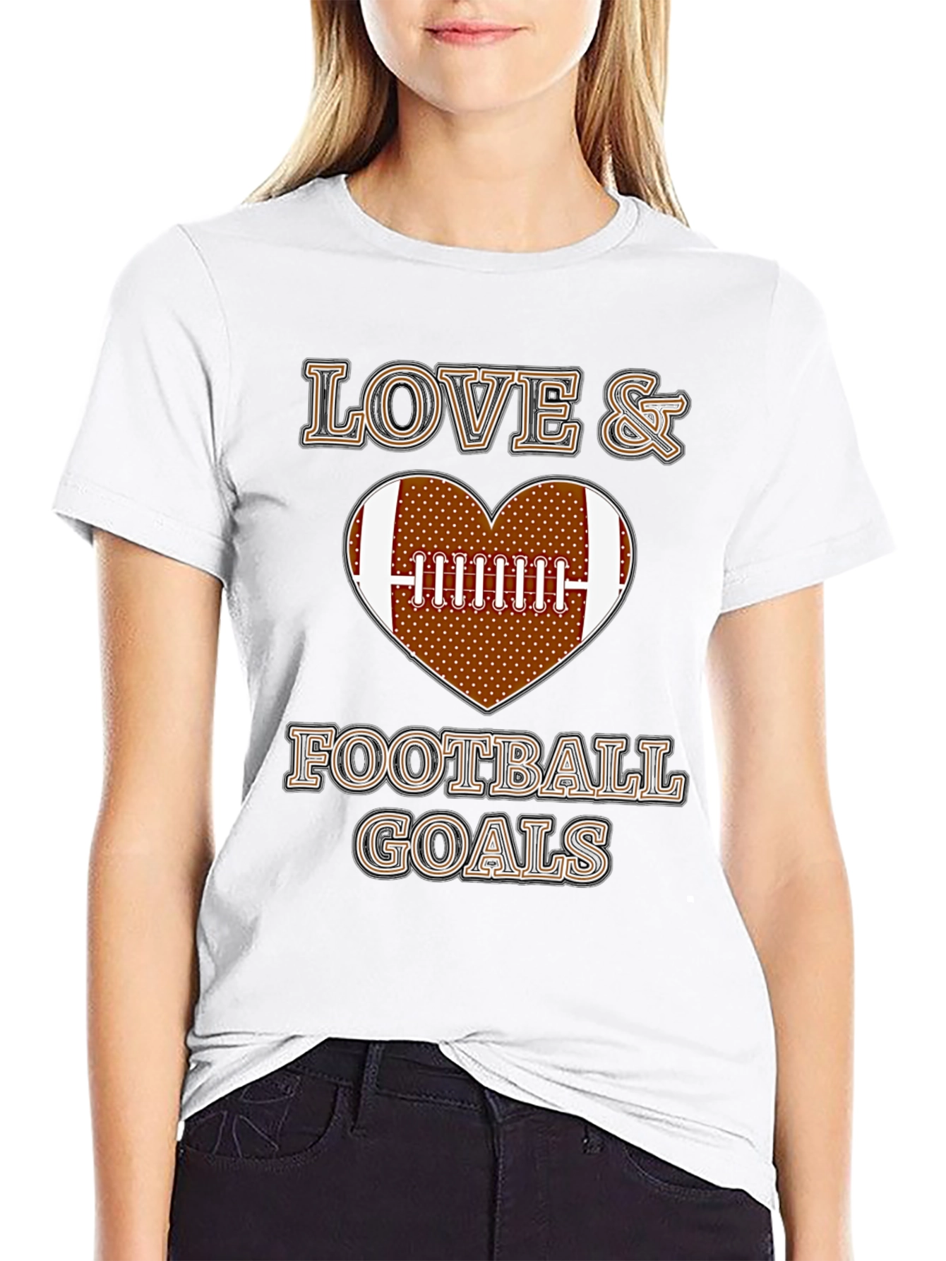 Love & Football Goals Graphic T-Shirt