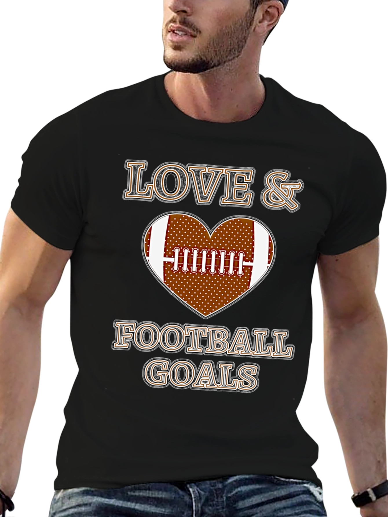 Love & Football Goals Graphic T-Shirt