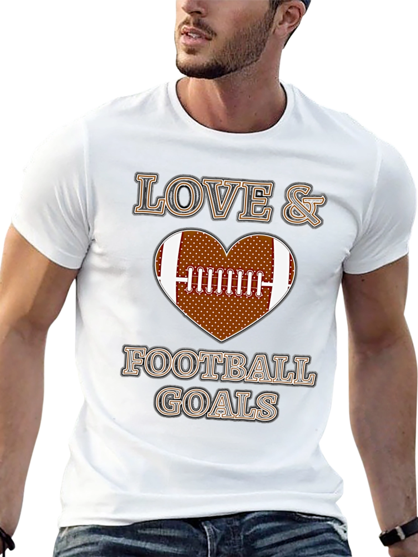 Love & Football Goals Graphic T-Shirt