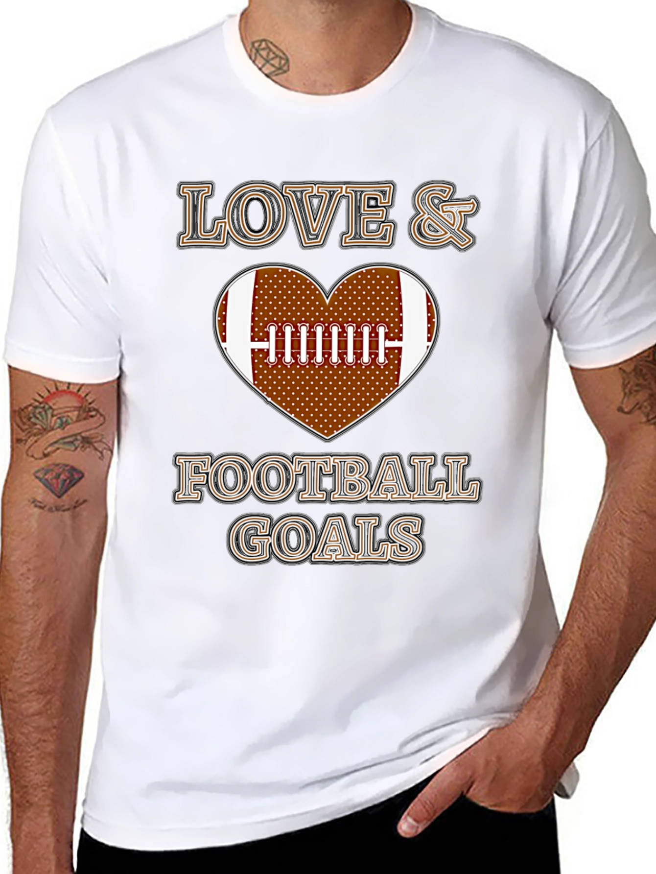 Love & Football Goals Graphic T-Shirt