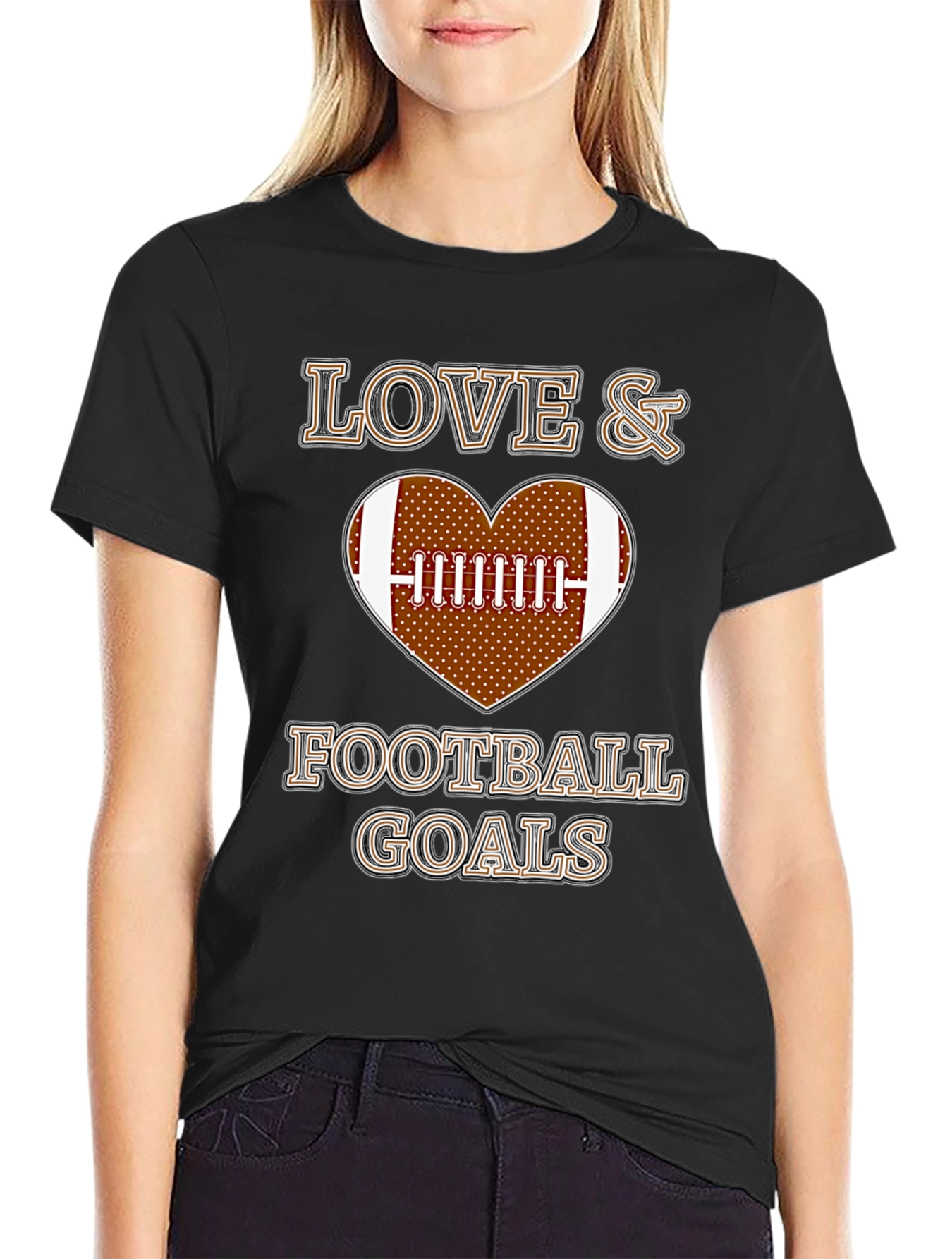 Love & Football Goals Graphic T-Shirt