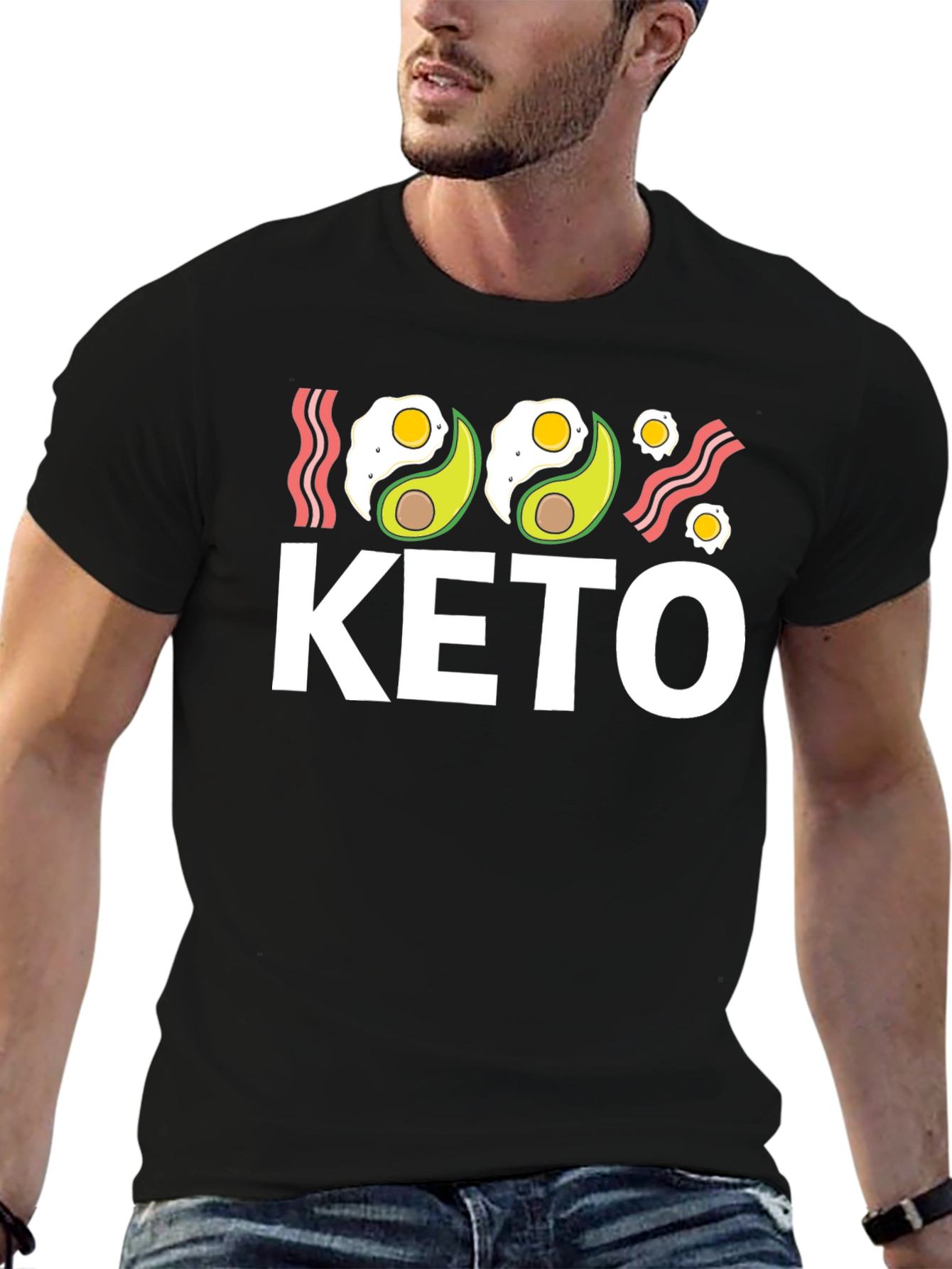 Keto Diet T-Shirt - Avocado and Eggs
