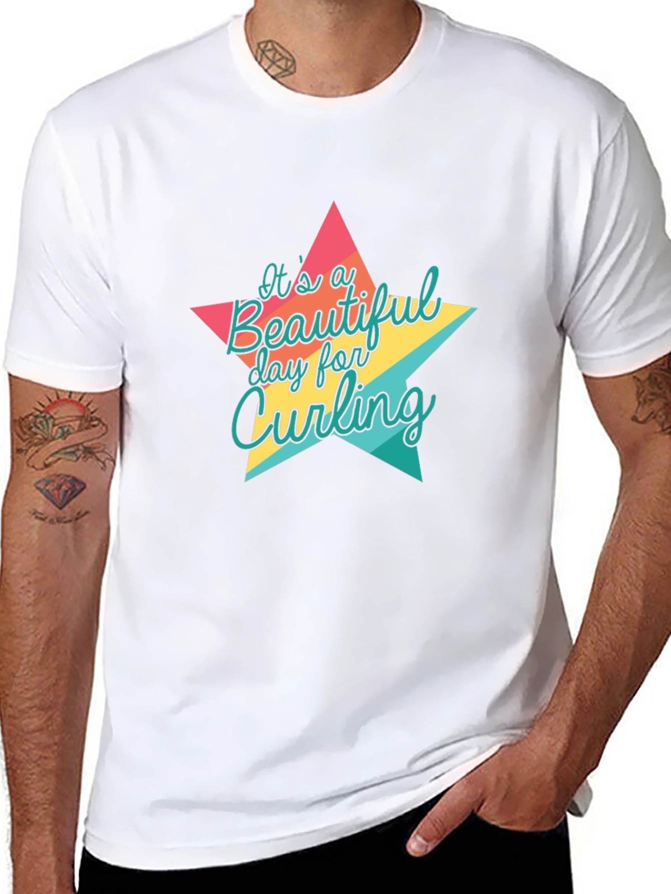 Curling Day Star Graphic Tee