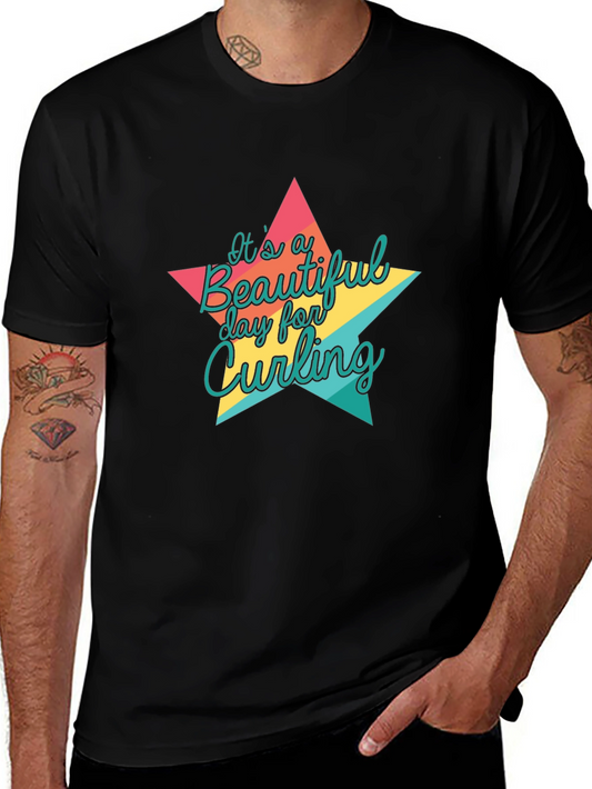 Curling Day Star Graphic Tee
