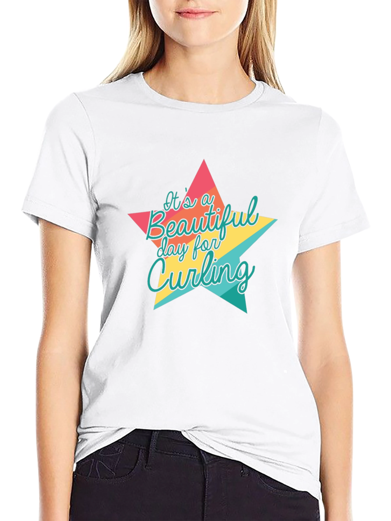Curling Day Star Graphic Tee