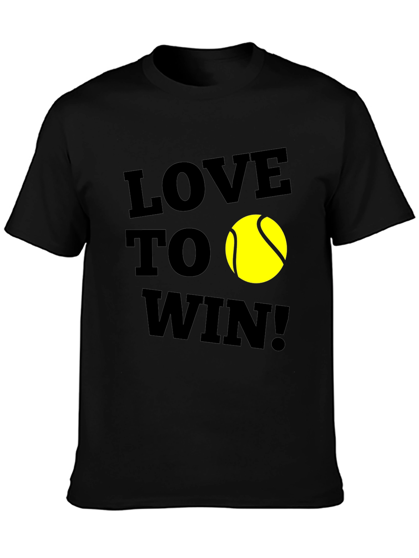 Love To Win! Tennis Graphic Tee - Black