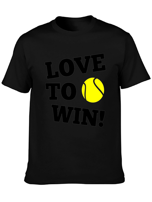 Love To Win! Tennis Graphic Tee - Black