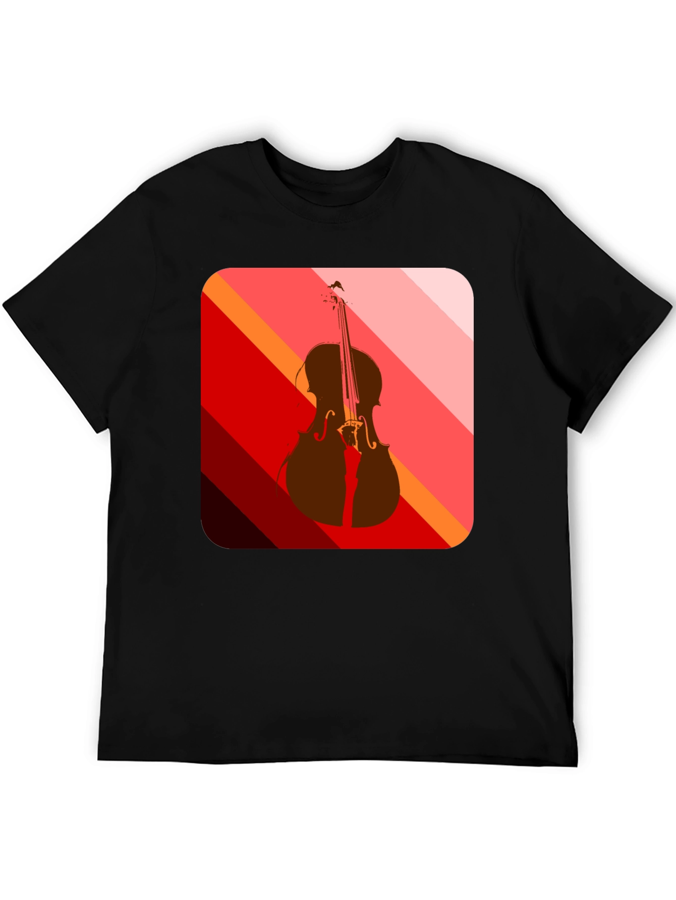 Abstract Cello Graphic Tee - Black