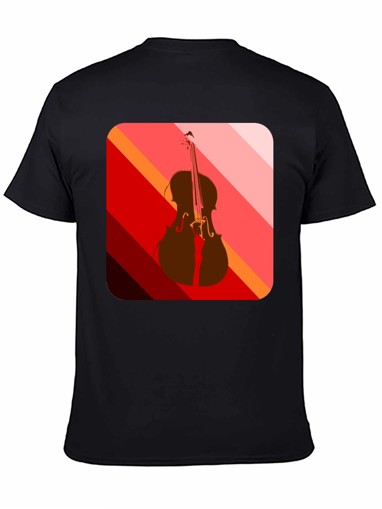 Abstract Cello Graphic Tee - Black