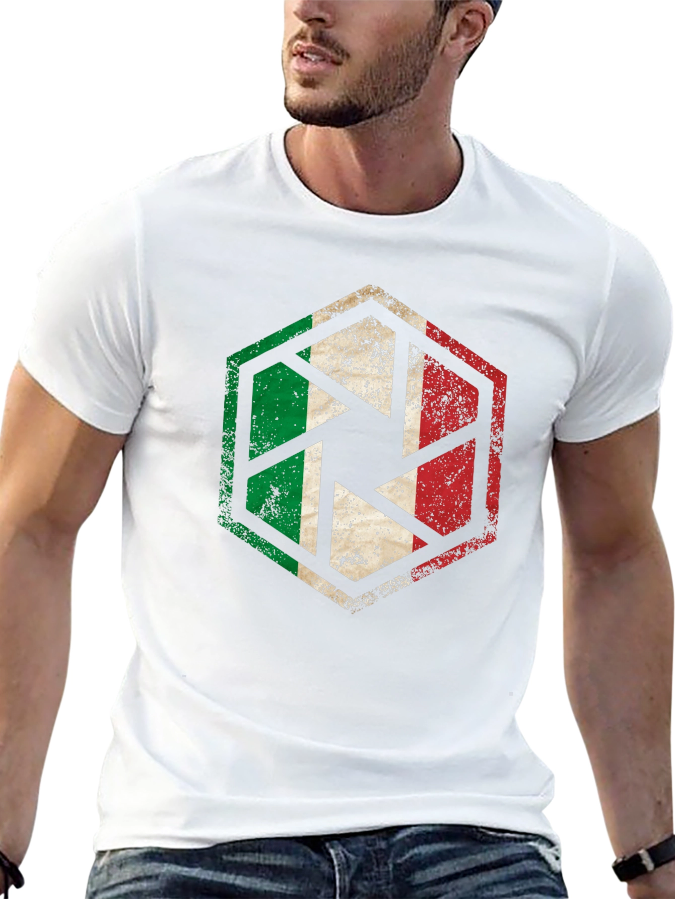 Italy Flag Camera Aperture Graphic T-Shirt