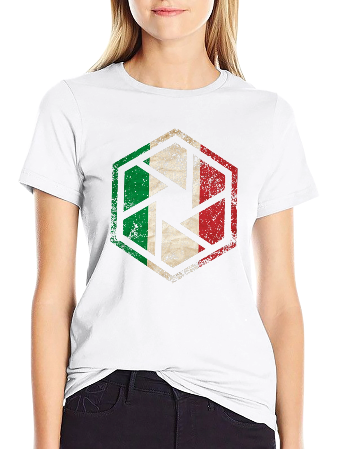 Italy Flag Camera Aperture Graphic T-Shirt