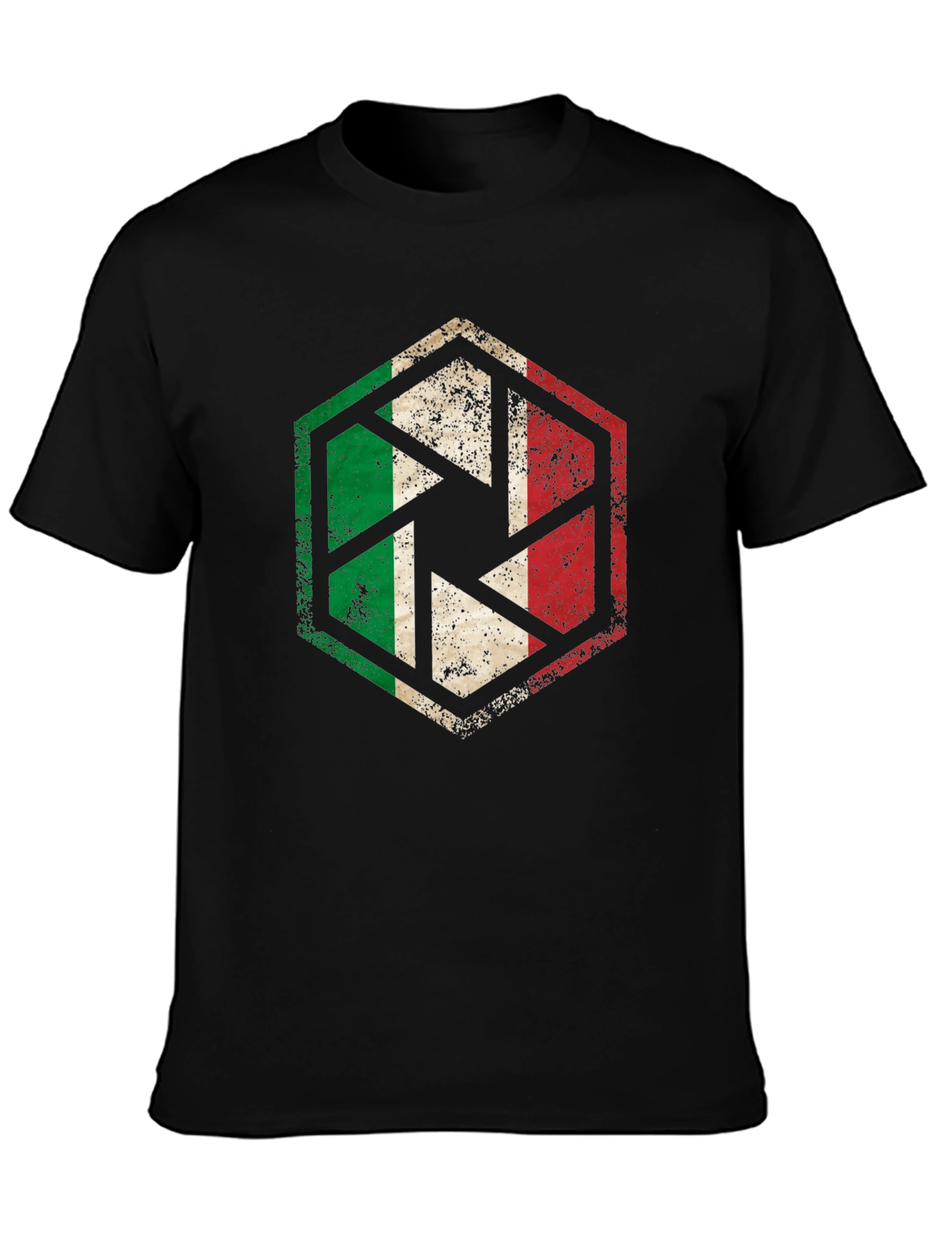 Italy Flag Camera Aperture Graphic T-Shirt