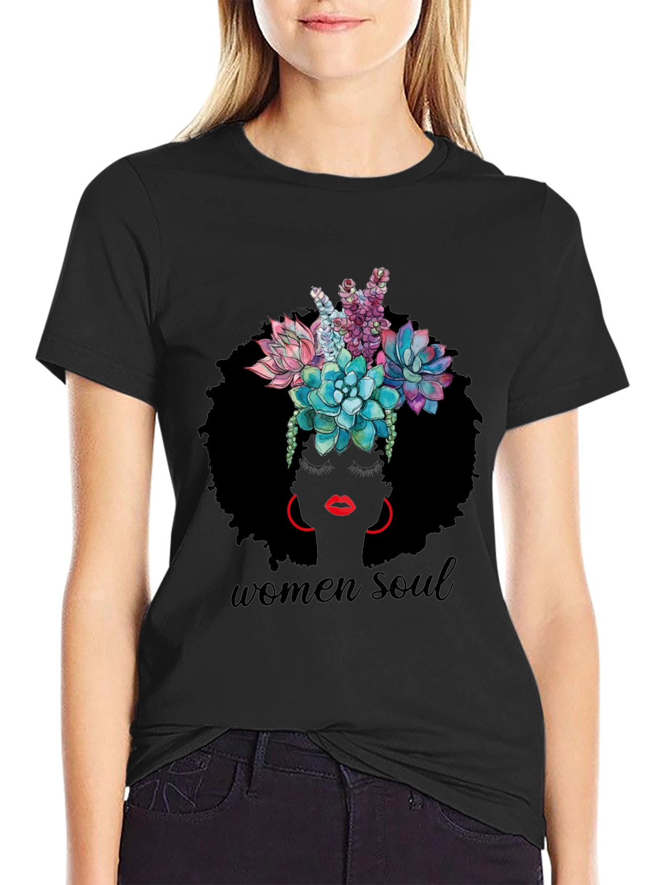 Women Soul Graphic Tee - Black