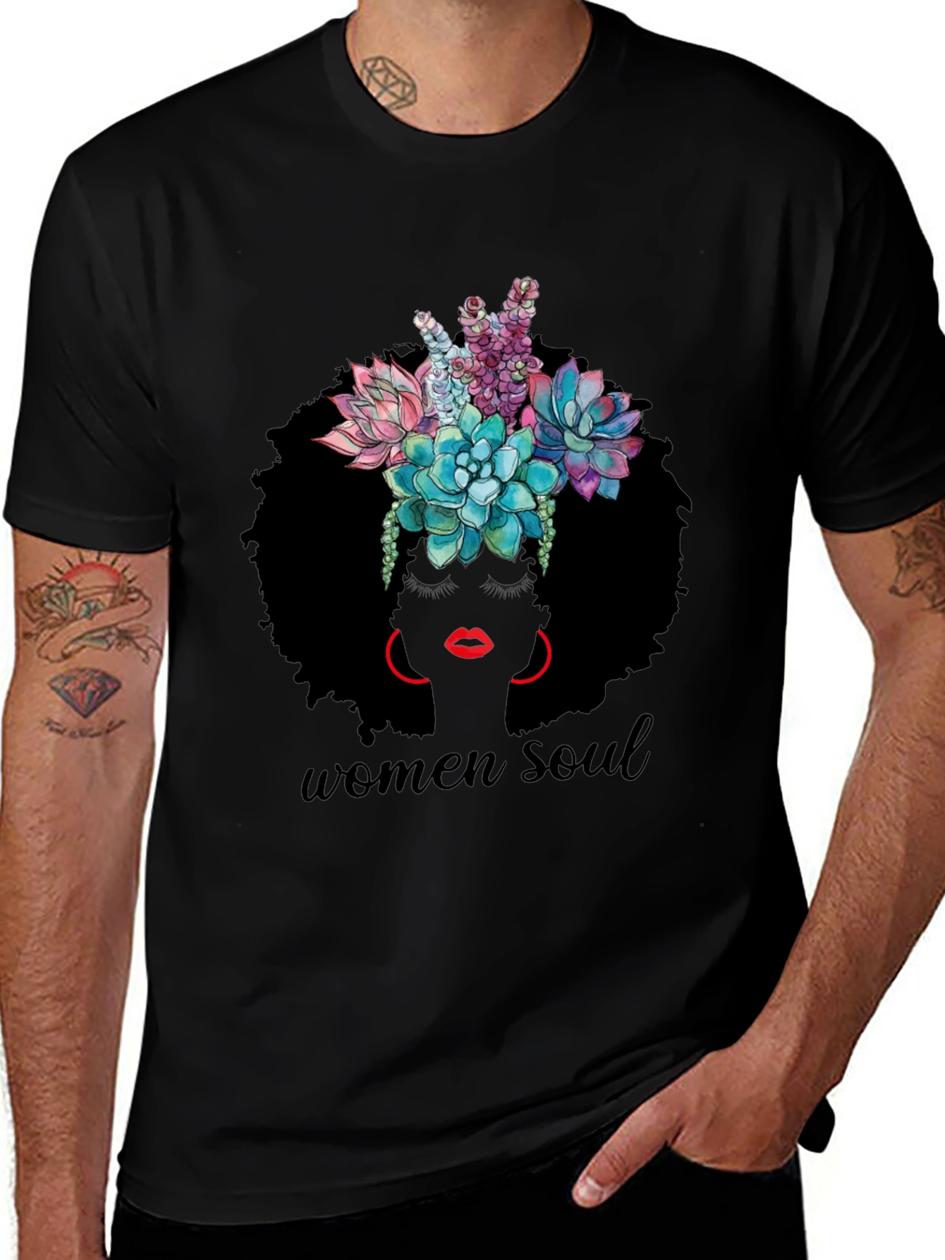 Women Soul Graphic Tee - Black