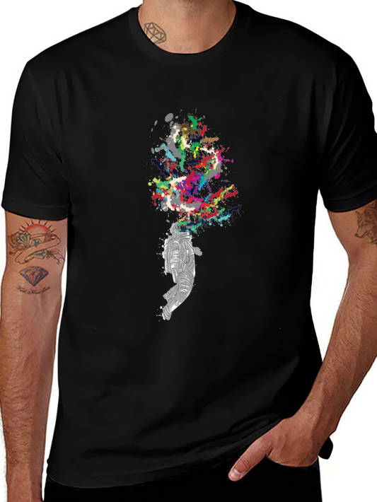 Astronaut Colorful Mind Black Tee