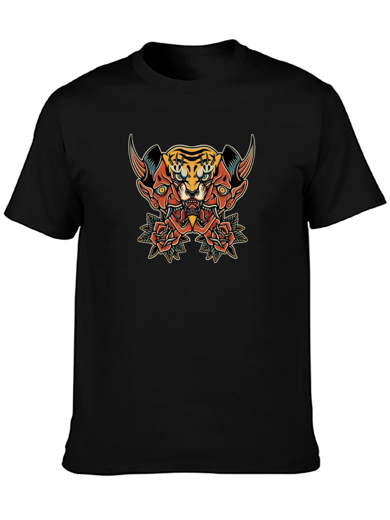 Tiger Oni Graphic Black T-Shirt