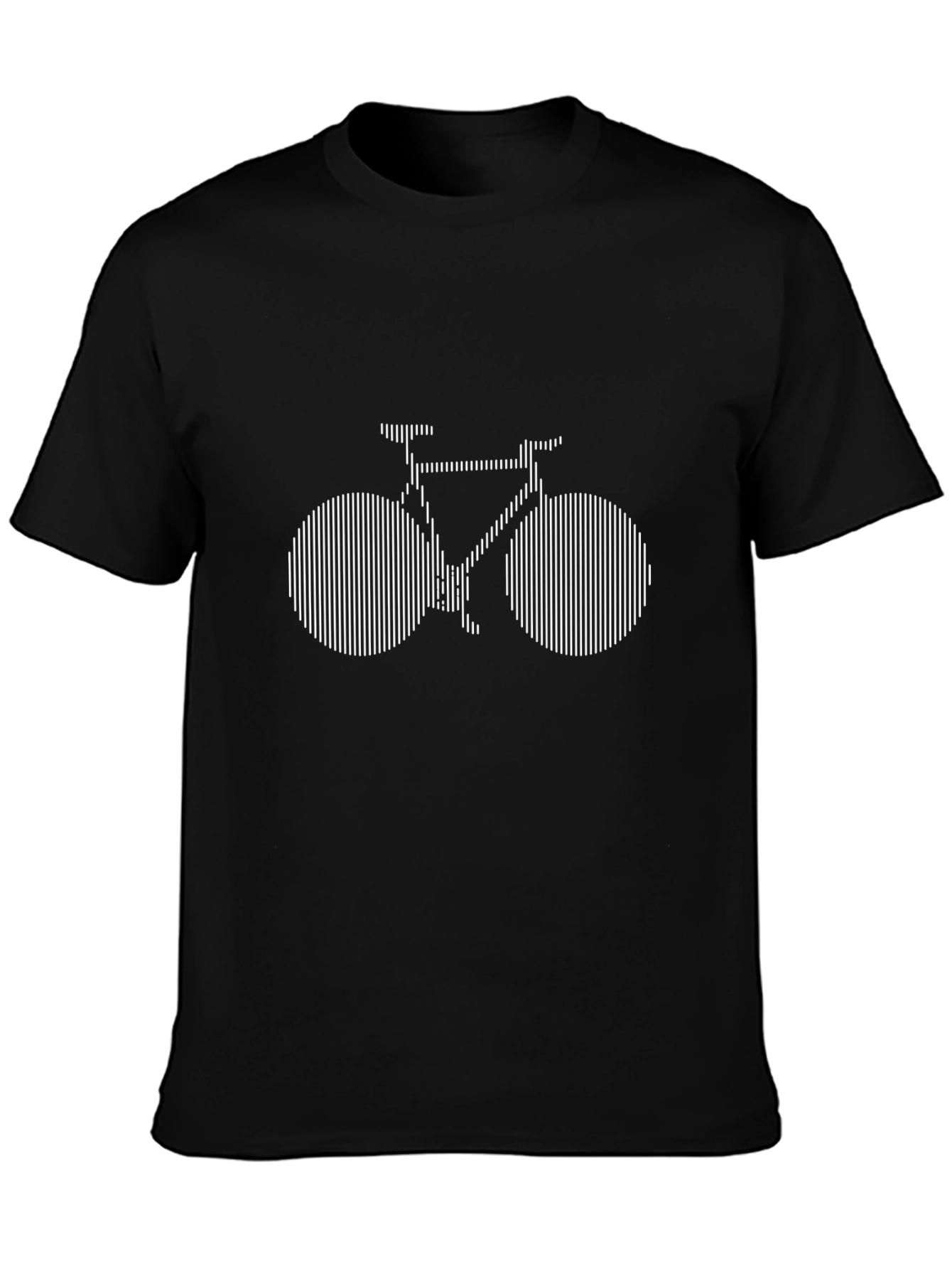 Optical Illusion Bicycle Graphic Tee - Black