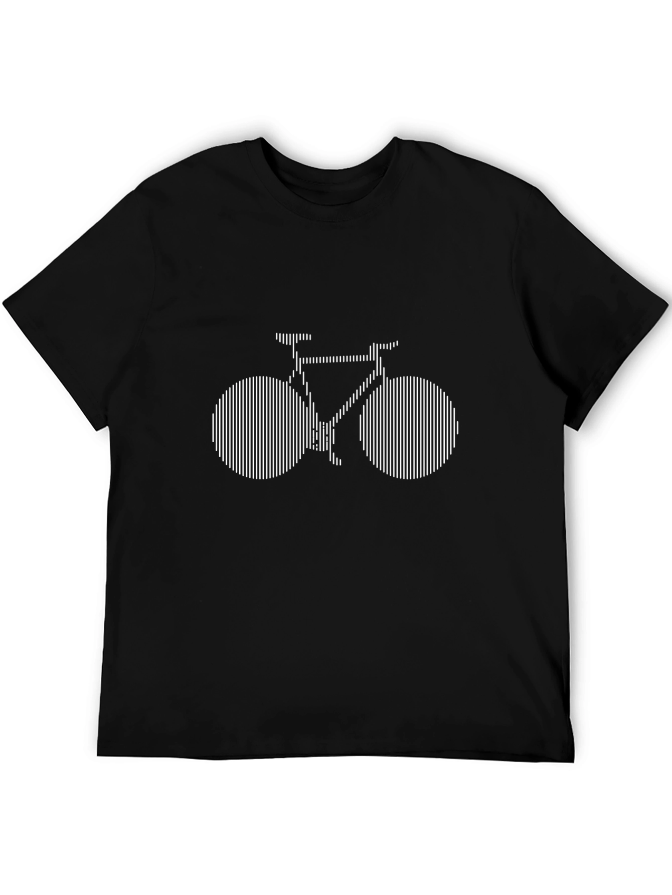 Optical Illusion Bicycle Graphic Tee - Black