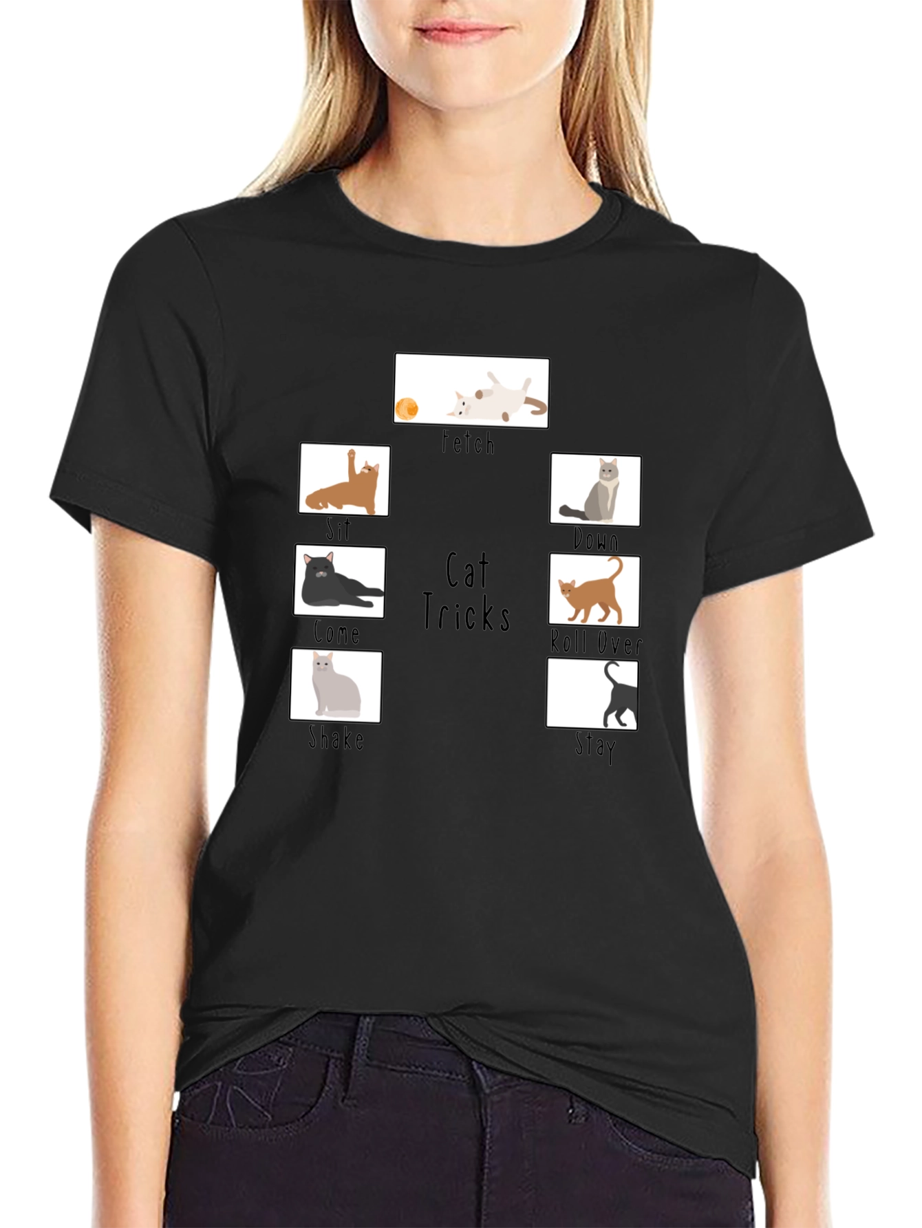 Cat Tricks Black T-Shirt