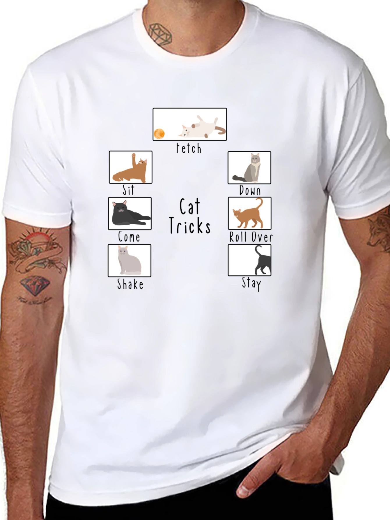 Cat Tricks Black T-Shirt