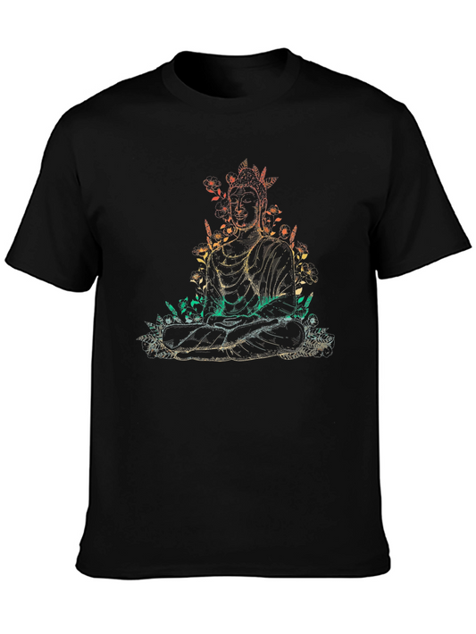 Buddha Graphic Print Tee - Casual Relaxed Fit T-Shirt