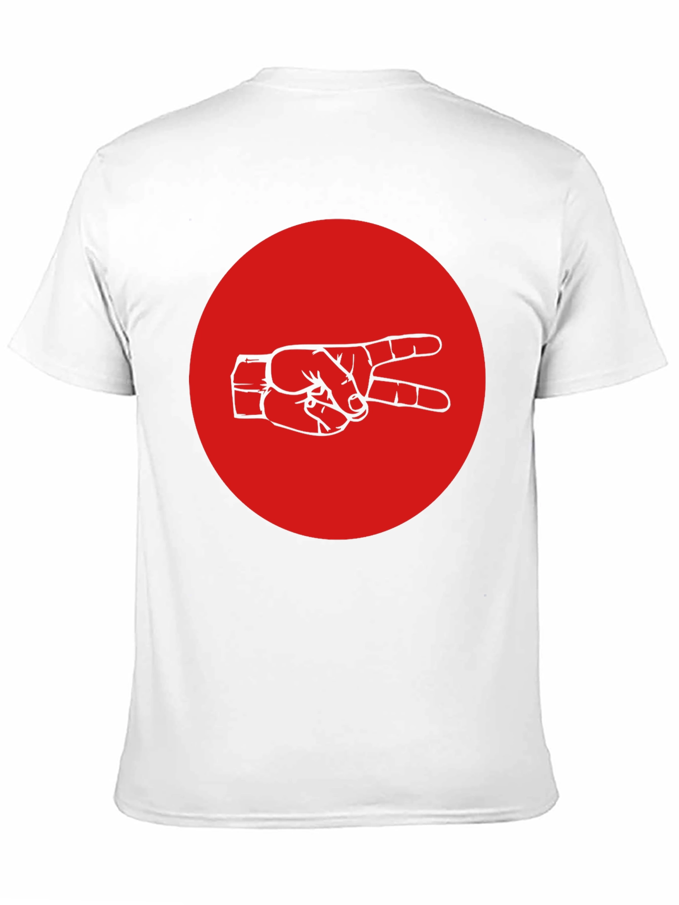 Peace Sign Graphic Tee - Black Cotton Crew Neck