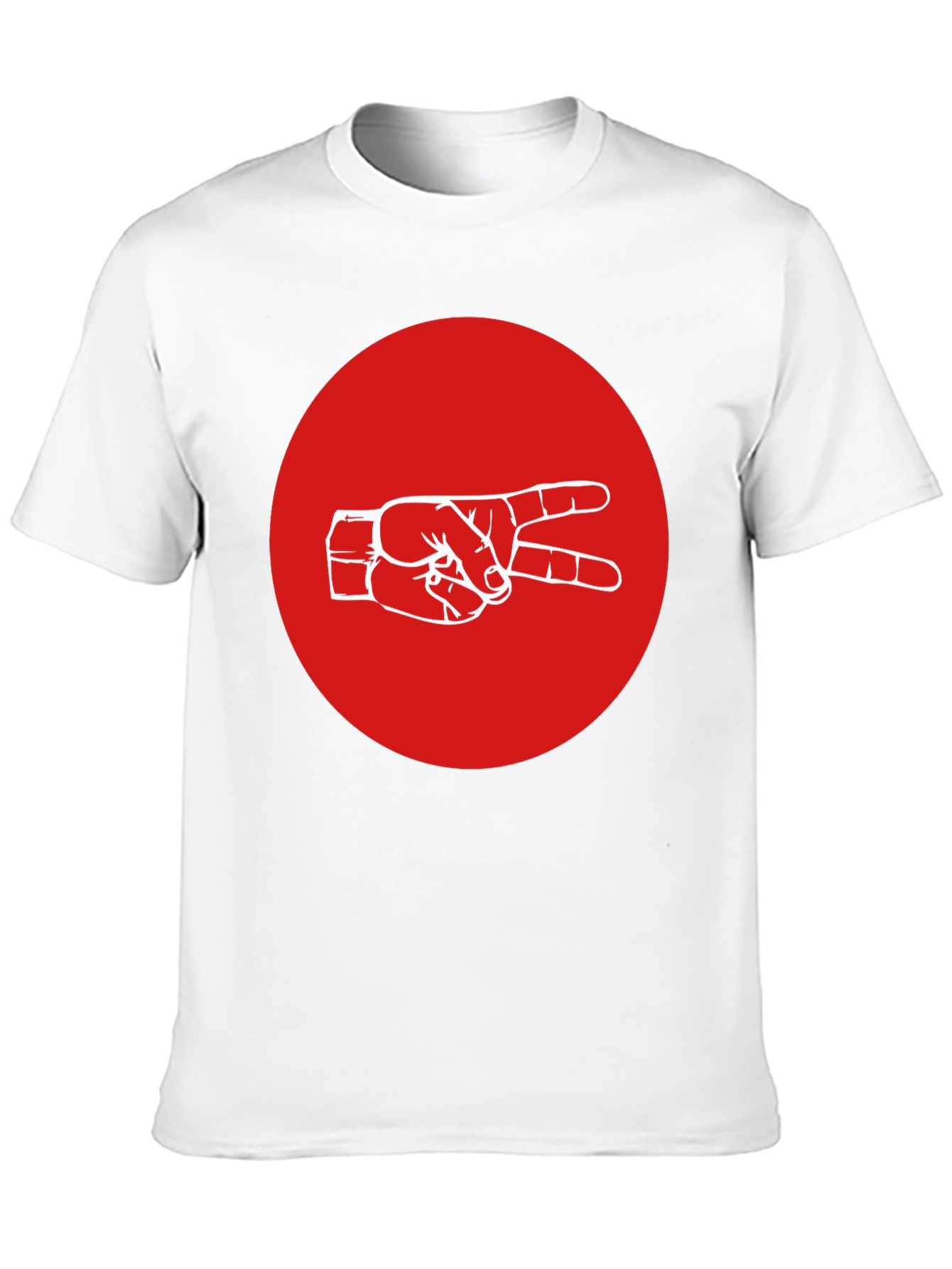 Peace Sign Graphic Tee - Black Cotton Crew Neck