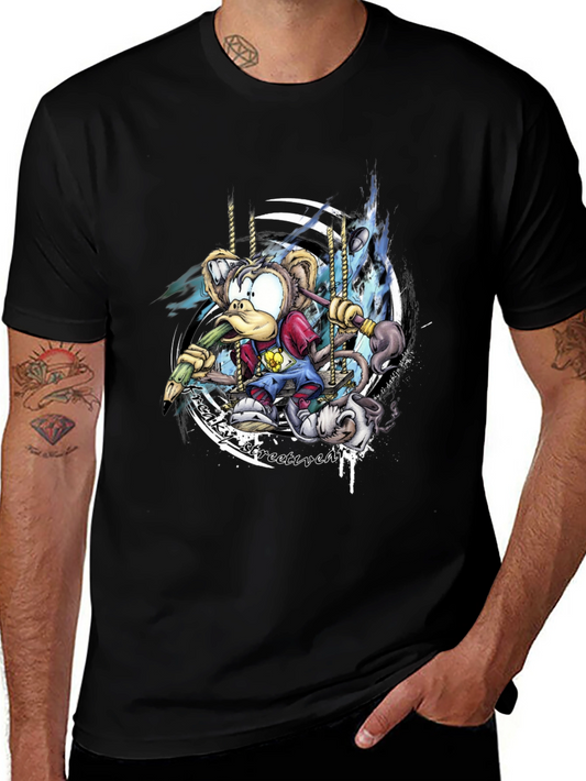 Cartoon Monkey Graphic T-Shirt
