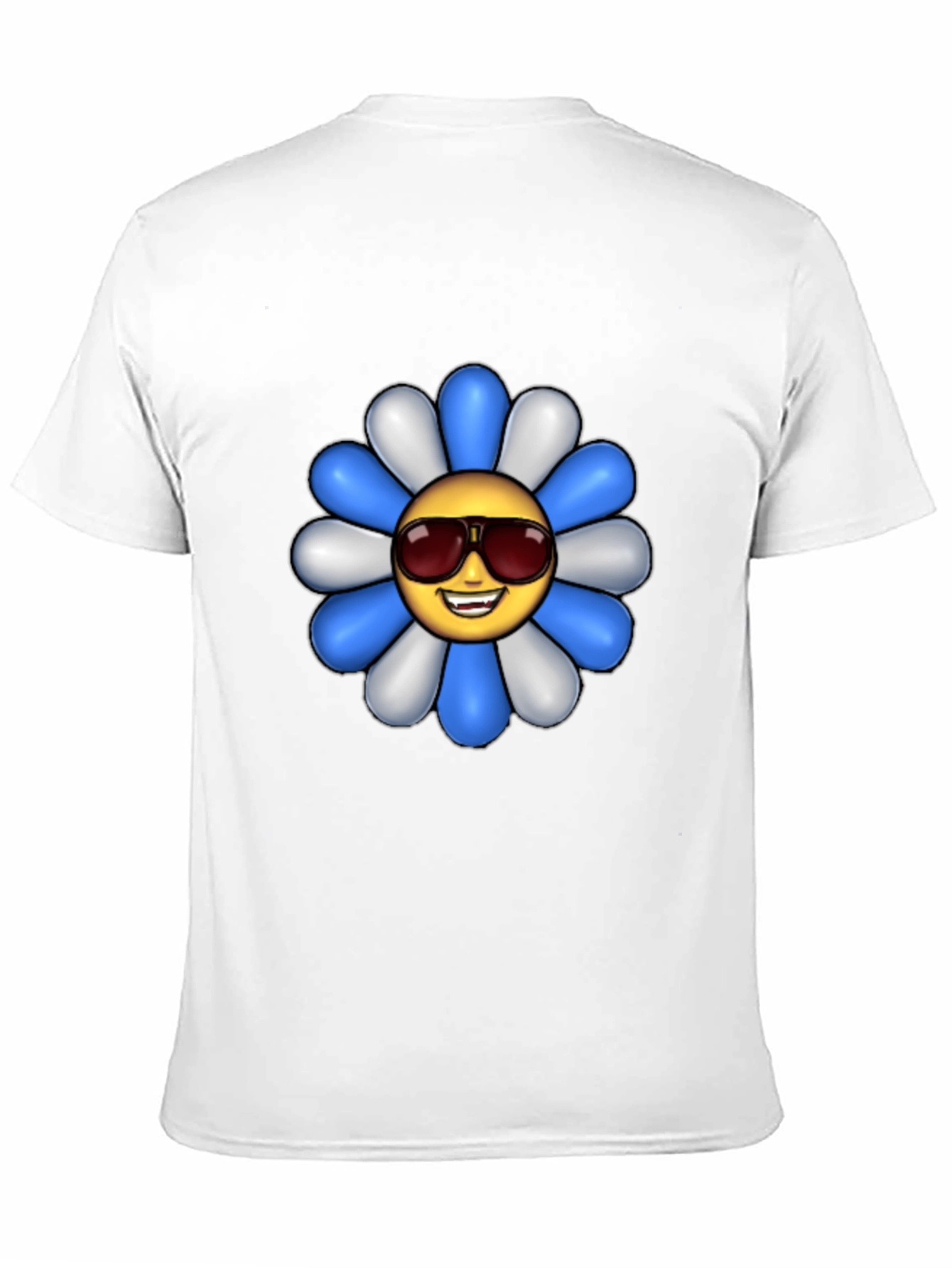 Cool Flower Emoji Graphic Tee - Black Cotton Shirt