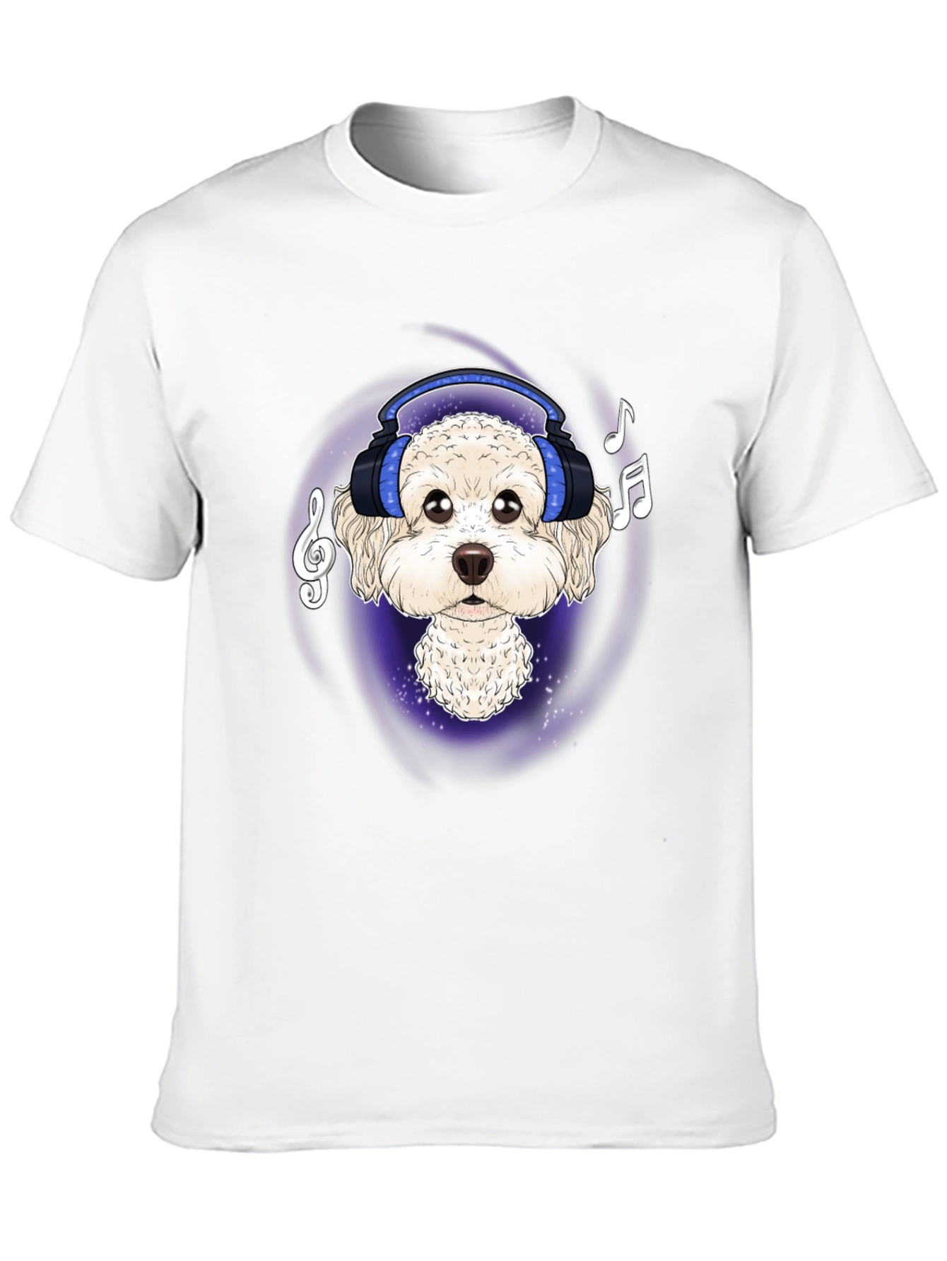 Dog DJ Graphic Tee - Stylish Black Cotton T-Shirt