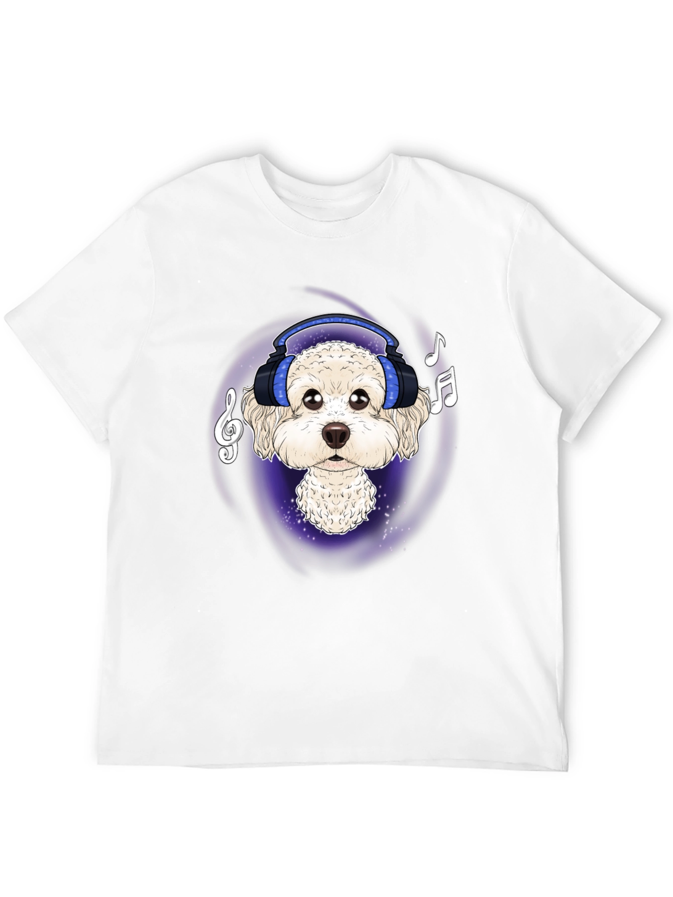 Dog DJ Graphic Tee - Stylish Black Cotton T-Shirt