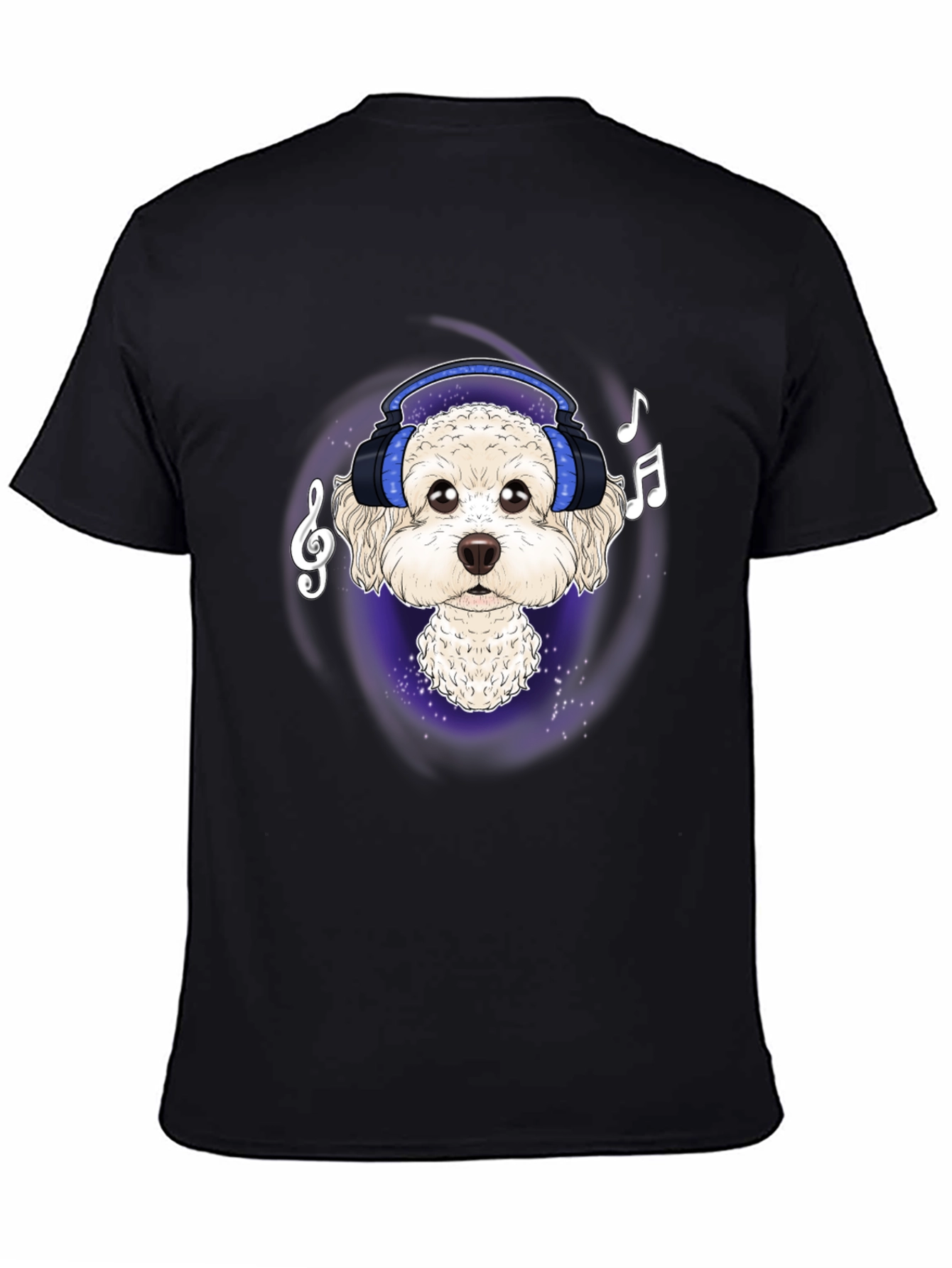 Dog DJ Graphic Tee - Stylish Black Cotton T-Shirt