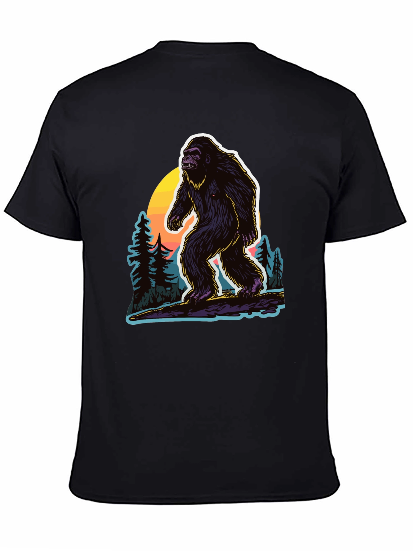 Bigfoot Sunset Tee - Cryptid Adventure Shirt