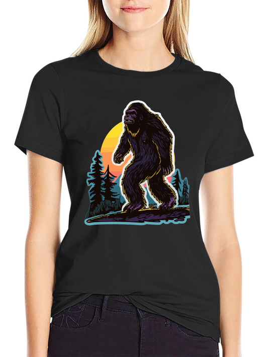 Bigfoot Sunset Tee - Cryptid Adventure Shirt