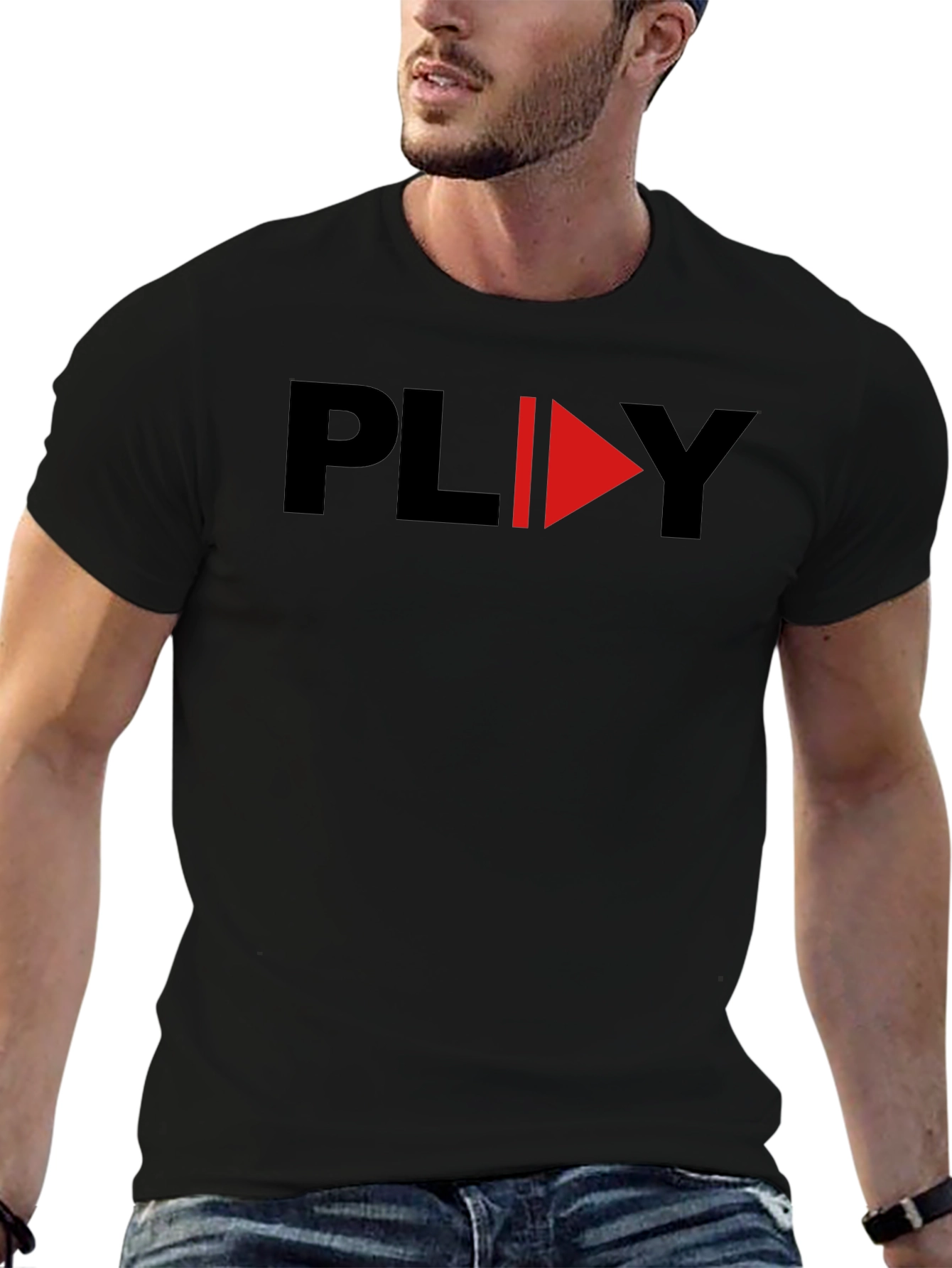 Play Graphic Black T-Shirt - Modern Design