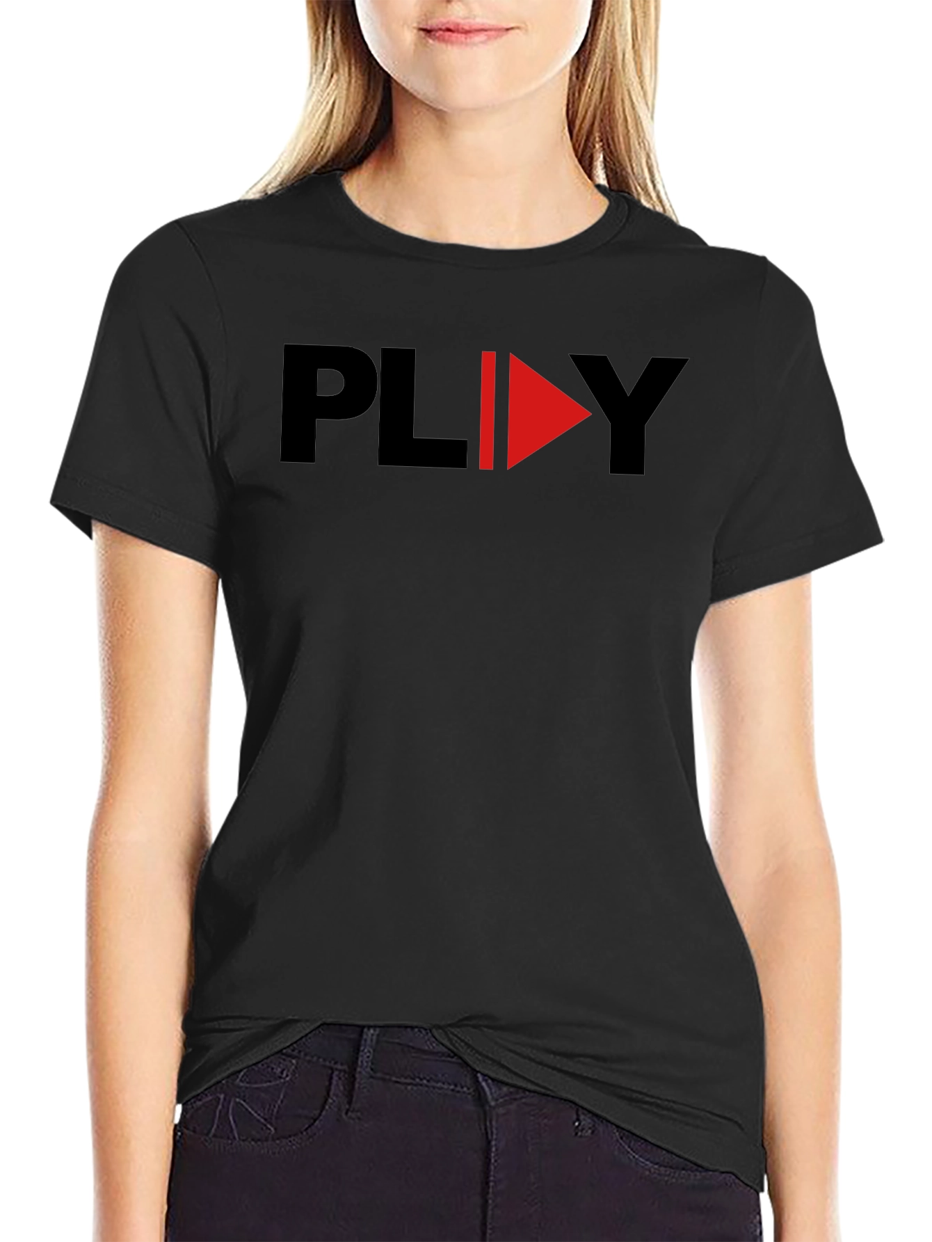 Play Graphic Black T-Shirt - Modern Design