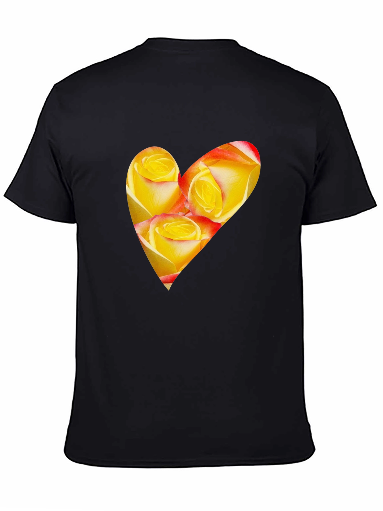 Heart Roses Black T-Shirt