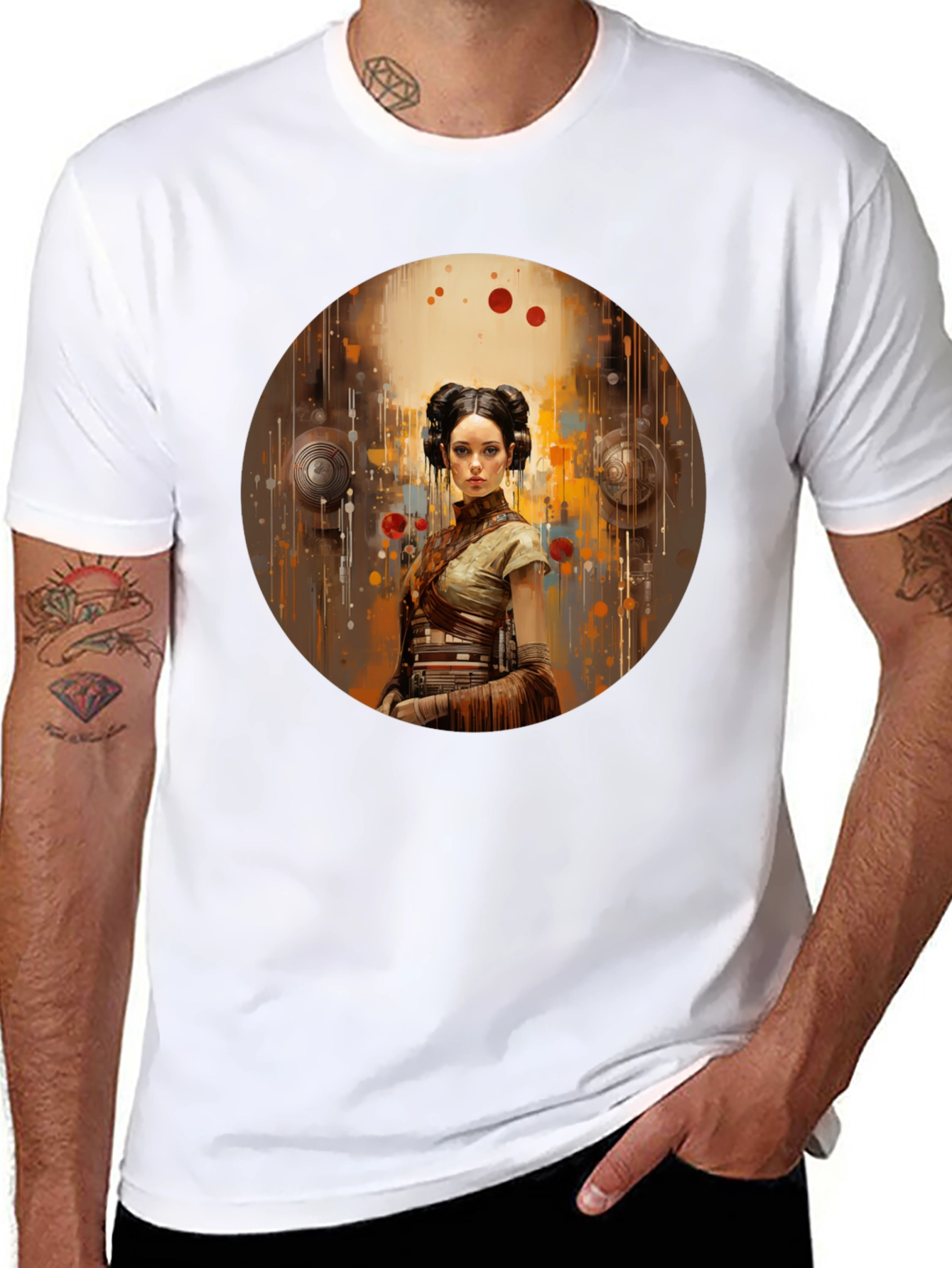 Sci-Fi Princess Graphic Tee - Soft Black Cotton Blend